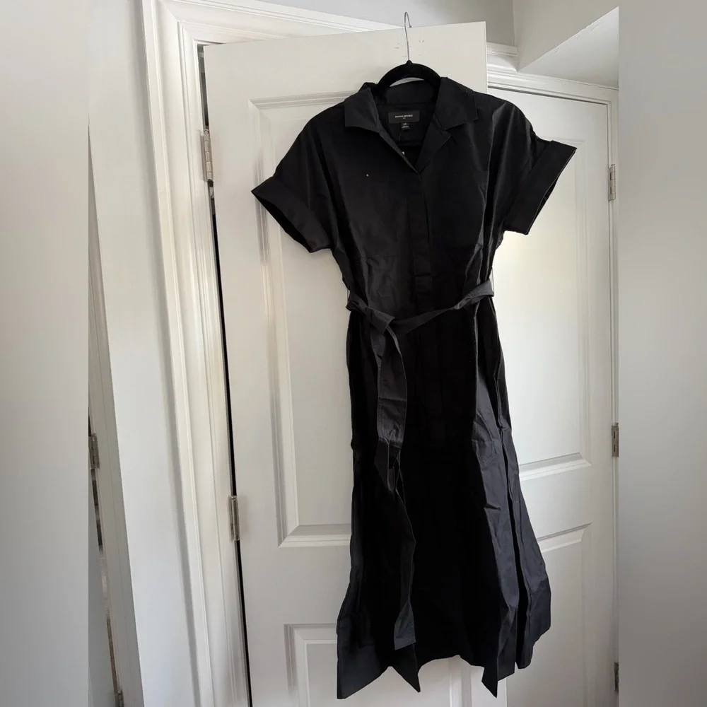 BR Tie Waist Midi Shirt Dress - Picture 2 of 5
